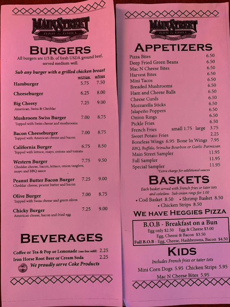 Main Street Bar & Grill Menu image 3
